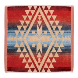 ペンドルトン PENDLETON ウォッシュクロス ハンドタオル ハンカチ ハンカチタオル ジャガード コットン アウトドア レジャー XB220 Desert_Sky レディース メンズ ユニセックス レッド+マルチ