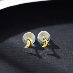 ピアス 両耳用 石なし シルバー925 イエローゴールド 石なし 小さめ 小ぶり おしゃれ 可愛い かわいい モチーフ 月 ムーン ce20061806
