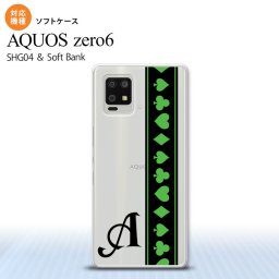 SHG04 SHG04 ZERO6 AQUOS zero6 スマホケース ソフトケース トランプ 帯 黒 緑 +アルファベット メンズ レディース nk-zero6-tp526i