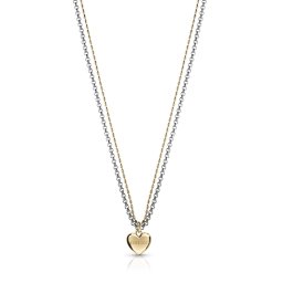 新品 Guess ゲス ペンダント ネックレス UBN78076 UNCHA IN MY HEART ハート モチーフ ブランド ロゴ ダブルチェーン レディース ステンレス ナノコーティング シルバー イエローゴールド