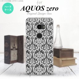 AQUOS zero アクオス ゼロ 801SH スマホケース カバー ハードケース ダマスク柄 クリア×白 nk-801sh-458[スマホ,スマホケース,スマホカバー,ケース,カバー,ジャケット]