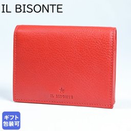 イルビゾンテ IL BISONTE 二つ折り財布 メンズ レディース オリヴェータ OLIVETA ブライトレッド SSW014PV0001RE327B レザー 本革  【スペシャルラッピング660円(別売り)】送別会 誕生日 お中元 結婚祝い 結婚式 彼氏 息子 夫 男性 彼女 妻 女性 財布 高級 父の日 母の日 即日発送クリスマスプレゼント ファッション小物 ホワイトデー