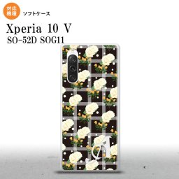 Xperia10V Xperia10V スマホケース 背面ケースソフトケース 花柄 バラ チェック 黒 +アルファベット 2023年 7月発売 nk-xp105-tp253i