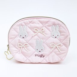 ミッフィー miffy ティッシュポーチ ピンク キルティングパールシリーズ