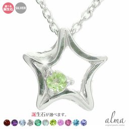 星ネックレス チャーム 誕生石 silver シルバー925