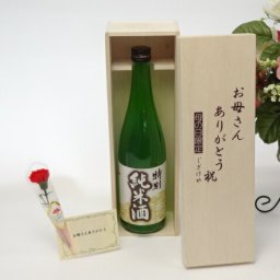 母の日 ギフトセット 日本酒セット お母さんありがとう木箱セット( 早川酒造 純米酒 720ml ) 母の日カード お母さんありがとうカーネイション
