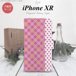 iPhoneXR iPhone XR 手帳型スマホケース カバー タータン ドット ピンク  nk-004s-ipxr-dr1532