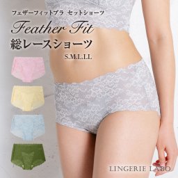 【送料無料】フェザーフィットショーツ　総レース　フリーカット　【5色】　レディース　S M L LL　ストレッチ　肌にやさしい　キュプラ　シルクプロテイン加工　日本製　記念日 誕生日 母の日 敬老の日 バレンタイン ホワイトデー クリスマス プレゼント ギフト 贈り物