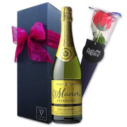 ギフト 結婚 御祝 誕生日 送料無料 【ノンアルコール モーヴ スパークリング ホワイト グレープ ジュース 750ml 1本×ソープフラワー1輪リボン包装】
