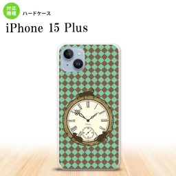 iPhone15 plus iPhone15 plus スマホケース 背面ケース ハードケース 時計 チェック 緑 2023年 9月発売 nk-i15pl-1223