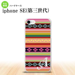 iPhoneSE 3 iPhoneSE 3 スマホケース ハードケース エスニック ボーダー ピンク +アルファベット メンズ レディース nk-ise3-1561i