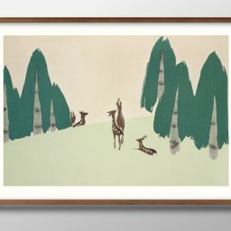 神坂雪佳 A3 サイズ ポスター アート おしゃれ 絵画 インテリア 北欧 イラスト マット紙 艶消し アートパネル 額 フレーム デザイン 壁掛け ギフト 新築祝い ディスプレイ 引越し祝い　新生活　空間デザイン 