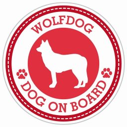 セーフティサイン ステッカー Dog on board WOLFDOG ウルフドッグ レッド 直径13cm あおり運転 対策 カーステッカー 煽り運転対策 自動車用 屋外 屋内 防水 かわいい おしゃれ 安全対策 カーサイン 肉球マーク