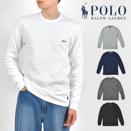 長袖Tシャツ POLO RALPH LAUREN ポロ ラルフローレン メンズ ブランド かっこいい ロングスリーブ クルーネック トップス 無地 白 黒 ワッフル ロンT コットン ロゴ 刺繍 ワンポイント ブラック ネイビー グレー チャコール ホワイト 人気 シンプル 大人 おしゃれ レディース