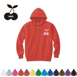 さくらんぼ 名入れジップアップパーカー フードパーカー  名入れ 卒業記念品 卒団記念品メンズ レディース ZIP フード付き 大きいサイズ 小さいサイズ【cf_mlz】