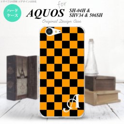 【506SH】【スマホケース/スマホカバー】【アクオス Xx3】506SH スマホケース AQUOS Xx3 ケース アクオス Xx3 イニシャル スクエア 黒×オレンジ nk-506sh-761ini【メール便送料無料】