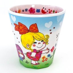 水森亜土 AdoToyBoxオリジナル Wプリントメラミンカップ「Mon ami」 コップ 270ml 亜土ちゃん