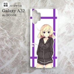 SCG08 Galaxy A32 ケース ハードケース 女の子 B 紫 nk-a32-1329