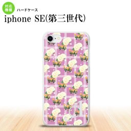 iPhoneSE 3 iPhoneSE 3 スマホケース ハードケース 花柄 バラ チェック ピンク +アルファベット メンズ レディース nk-ise3-255i