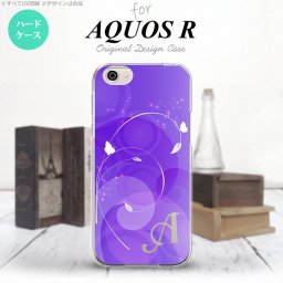 【SH03J】【スマホケース/スマホカバー】【アクオス R】SH03J スマホケース AQUOS R ケース アクオス R イニシャル 花・フラワー 紫 nk-sh03j-201ini【メール便送料無料】