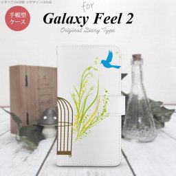 Galaxy Feel 2 手帳型 スマホ ケース カバー ギャラクシー 青い鳥 黄【ギャラクシー フィール 2,Galaxy,Feel,2,docomo,ドコモ,メール便 送料無料】