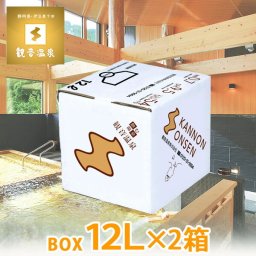観音温泉水 12L 2箱セット ミネラルウォーター バッグインボックス 国産天然水 飲む温泉水 飲泉 天然シリカ水 超軟水 2ケース 強アルカリ天然水 国内天然水 高級 日本製 ウイルス対策 災害用 断水対策 備蓄用