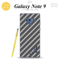 Galaxy Note 9 ギャラクシー ノート9 SC-01L SCV40 スマホケース カバー ソフトケース ストライプ グレー イニシャル 対応 nk-note9-tp711i[スマホ,スマホケース,スマホカバー,ケース,カバー,ジャケット]