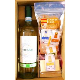 ワインギフト ピノ・グリージョ オーガニック 白ワイン & チーズとクラッカー5種 Organic white wine & cheese gourmet gift ワインおつまみギフト