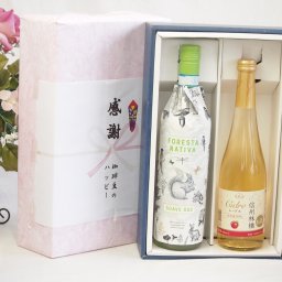 夏の贈り物お中元 感謝の贈り物ボックス イタリアソアーヴェ白ワインと国産ワインセット(信州りんごシードルワインやや甘口(長野県)500mlフォレスタ ナティヴァ ソアーヴェ (イタリア) 750ml
