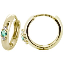 フープピアス 18k メンズ 太め シンプル 片耳 リングピアス エメラルド 父の日 2024