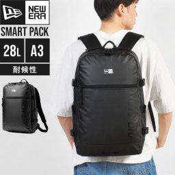 リュック ニューエラ NEW ERA スマートパック 14521307 メンズ A4 A3 収納 28L 大容量 耐候性 TPU加工 頑丈 丈夫 ポケット多い PC収納 コンパクト リュックサック スクエアリュック デイパック デイバッグ ビジネスリュック 黒 おしゃれ 大人 通勤 仕事 通学 高校生 中学生