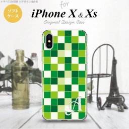 【iPhoneX】【スマホケース/スマホカバー】【アイフォンX】iPhoneX スマホケース ケース アイフォンX イニシャル スクエア 緑 nk-ipx-tp1022ini【メール便送料無料】