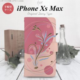 iPhone XS Max 手帳型 スマホ ケース カバー アイフォン 和柄 ピンクA【アイフォーン XS マックス,iPhone,XS,Max,メール便 送料無料】
