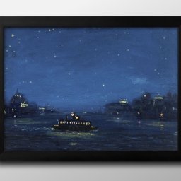 ルイ ミシェル アイルシェミウス 夜のフェリーボート A3 サイズ ポスター アート おしゃれ 絵画 インテリア 北欧 イラスト マット紙 艶消し アートパネル 額 フレーム デザイン 壁掛け ギフト 新築祝い ディスプレイ 引越し祝い　新生活　空間デザイン 