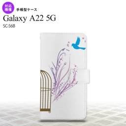 SC-56B Galaxy A22 手帳型スマホケース カバー 青い鳥 紫  nk-004s-a22-dr1292