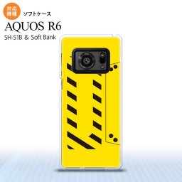 SH-51B AQUOS R6 AQUOS R6 スマホケース ソフトケース カセットテープ 黄 メンズ レディース nk-r6-tp190