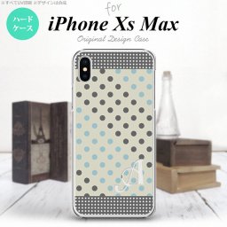 iPhoneXsMax iPhone XS Max スマホケース ハードケース ドット 水玉 C グレー 青 +アルファベット メンズ レディース nk-ixm-1650i