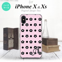 【iPhoneX】【スマホケース/スマホカバー】【アイフォンX】iPhoneX スマホケース ケース アイフォンX イニシャル ドット・花柄 ピンク nk-ipx-343ini【メール便送料無料】