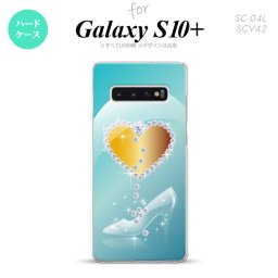SC-04L SCV42 Galaxy S10+ スマホケース ハードケース ハート ガラスの靴 青 メンズ レディース nk-s10p-235