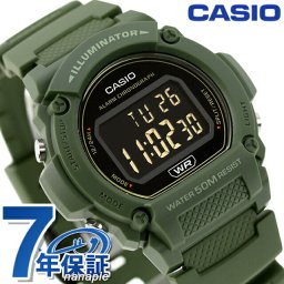 カシオ W-219HC-3BV 海外モデル ユニセックス メンズ レディース 腕時計 ブランド カシオ デジタル ブラック グリーン 黒