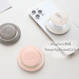 MagSafe対応 【 ぷっくり スマホグリップ - flower ‐ 】 マグセーフ スマホスタンド グリップトック 韓国 花柄 iPhone プレゼント ギフト 贈り物 誕生日 記念日
