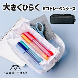 筆箱 PACO-TRAY パコトレー ペンケース メッシュ ペンポーチ ペン フデバコ シンプルワンポイント マチ広 軽量 軽い メッシュペンケース メッシュポーチ  細い スリム タイプ ホワイト ブラック ペン 学生 学校 低学年 無地 高学年 ファスナー