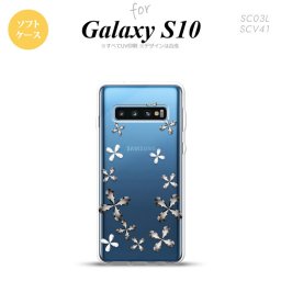 SC-03L SCV41 Galaxy S10 スマホケース ソフトケース 花柄 カット グレー メンズ レディース nk-s10-tp075