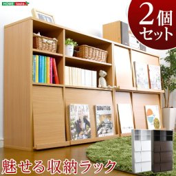 インテリア フラップラック ディスプレイラック 2ドア 4ドア 2枚 4枚 収納家具 リビング家具 フラップラック 「2個セット」