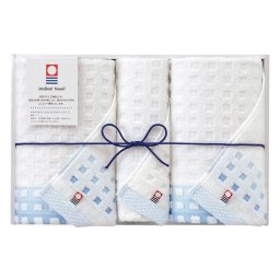 【ギフト対応無料】今治タオル 蒼海 フェイスタオル2P&ウォッシュタオル (J-4320) ※送料無料(北海道・沖縄は除く)