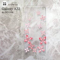 SCG08 Galaxy A32 ケース ハードケース 花柄 カット 赤 nk-a32-806