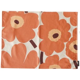 ネコポス マリメッコ marimekko プレイスマット ランチョンマット Pieni UNIKKO ウニッコ アプリコット×オフホワイト 071134 834 北欧雑貨 北欧デザイン キッチンアイテム marimekko kitchen 送別会 誕生日 お中元 結婚祝い 結婚式 高級 父の日 母の日 ホワイトデー