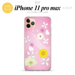 iPhone11ProMax iPhone11pro max スマホケース ソフトケース 花柄 ミックス B ピンク メンズ レディース nk-i11pm-tp275