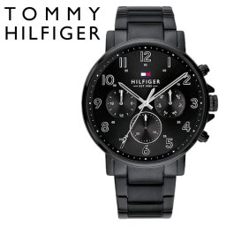 トミーヒルフィガー 腕時計 メンズ 46mm オールブラック メタルベルト マルチファンクション 日付表示 50m防水 TOMMY HILFIGER 男性 彼氏 夫 プレゼント ギフト 成人 卒業 入学