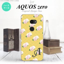 AQUOS zero アクオス ゼロ 801SH スマホケース カバー ハードケース 花柄・バラ（J） 黄 イニシャル 対応 nk-801sh-265i[スマホ,スマホケース,スマホカバー,ケース,カバー,ジャケット]